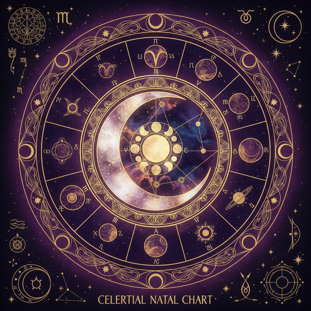 Thème natal lunaire - Positions des planètes et de la Lune dans les signes astrologiques